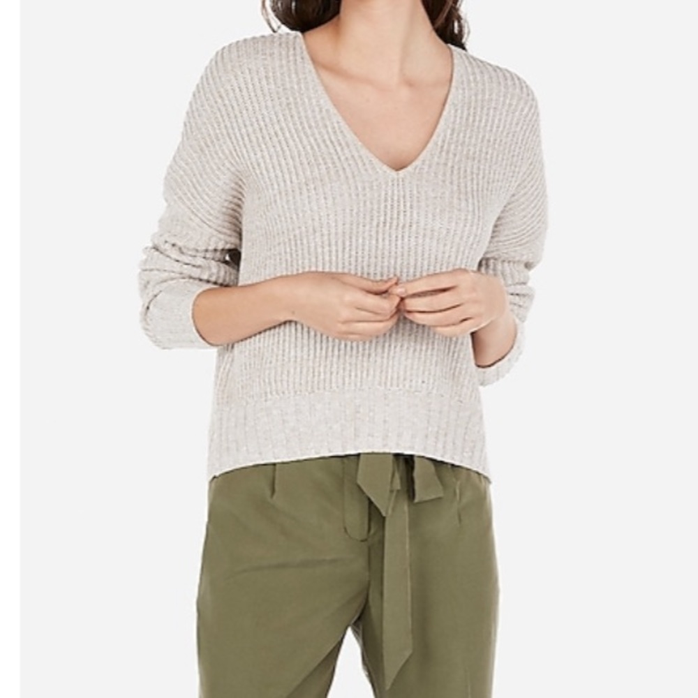 NWT! Express V neck split back sweater